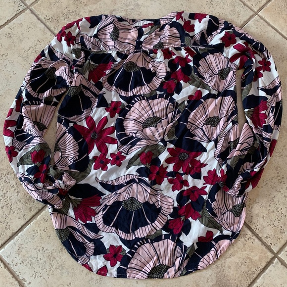 LOFT Outlet Floral Print LS Top XS - Picture 5 of 5